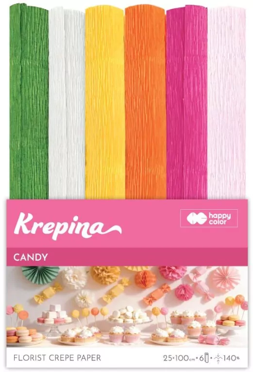 Krepina marszczona 25x100cm Candy 6 kolorów - tantis.pl