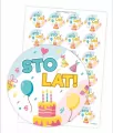 Naklejki urodzinowe - Sto lat! 24szt - tantis.pl