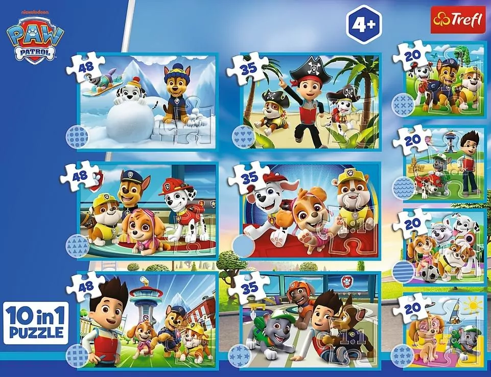 Puzzle 10w1 Dzielna drużyna Psiego Patrolu TREFL - tantis.pl