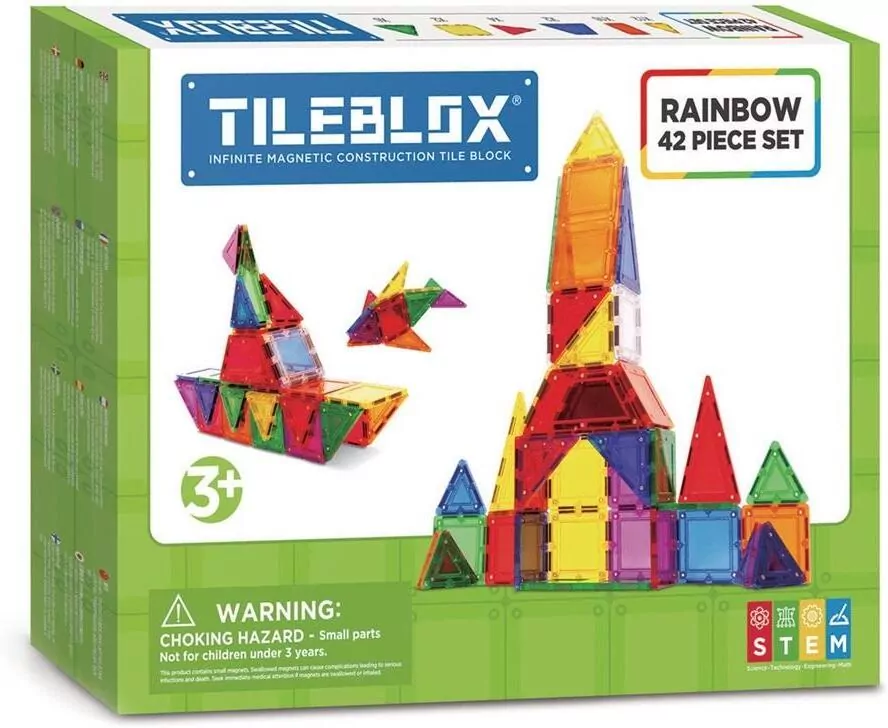 Tileblox zestaw tęczowy, 42 elementy - tantis.pl