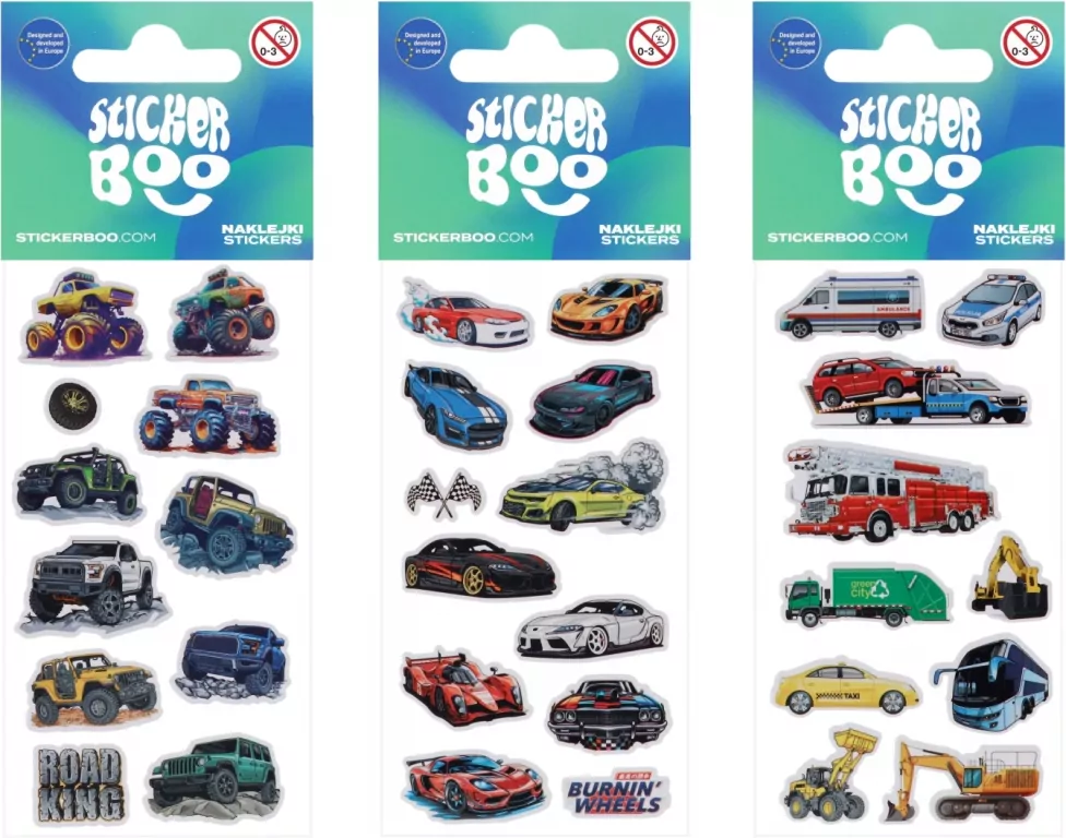 Naklejki Sticker BOO Auta mix - tantis.pl