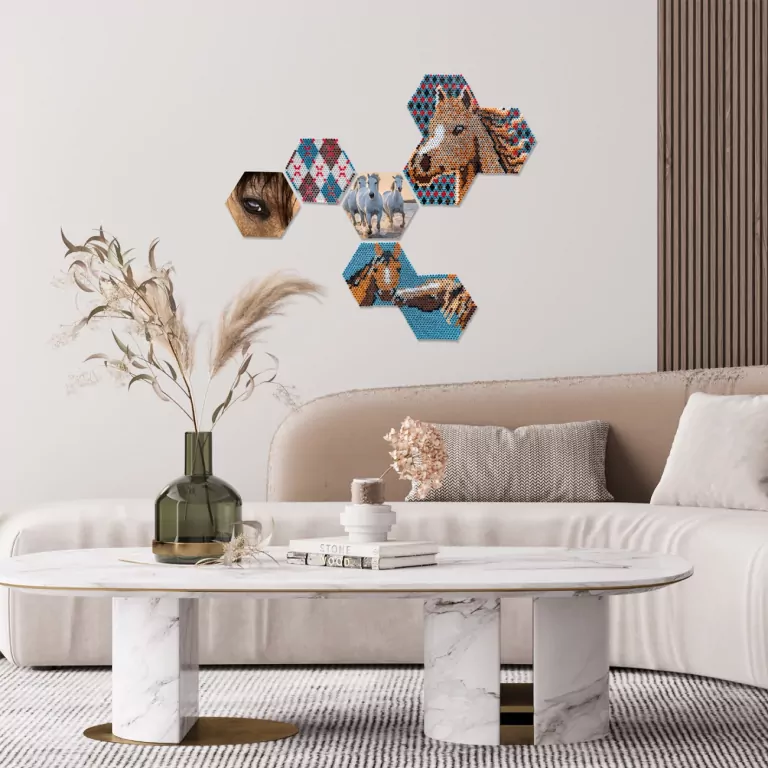 Beedz Art. Płytki sześciokątne Konie - tantis.pl