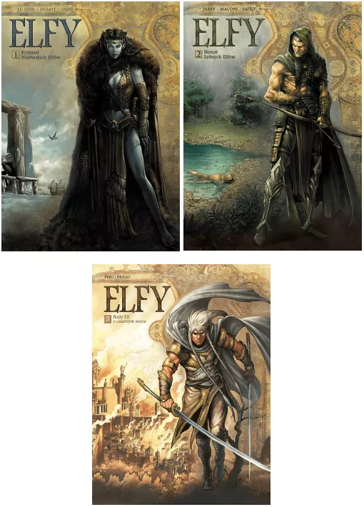 Pakiet: Kryształ Niebieskich Elfów / Honor Leśnych Elfów / Biały Elf o czarnym sercu. Elfy. Świat Akwilonu. Tom 1-3 - tantis.pl