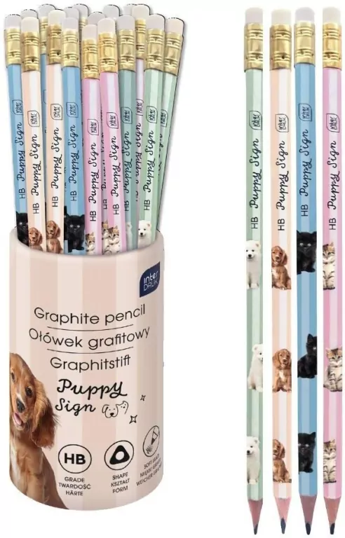 Ołówek z gumką Puppy Sign - tantis.pl