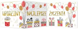 Karnet B6 składany Urodziny - Prezenty