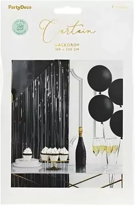 Kurtyna party czarna 100x200cm - tantis.pl