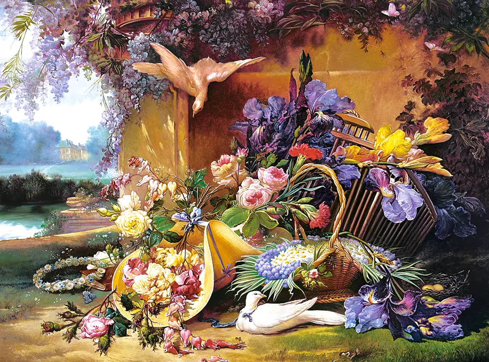 Puzzle 2000 Copy of Elegant Still Life with Flowers, Eugene Bidau - tantis.pl
