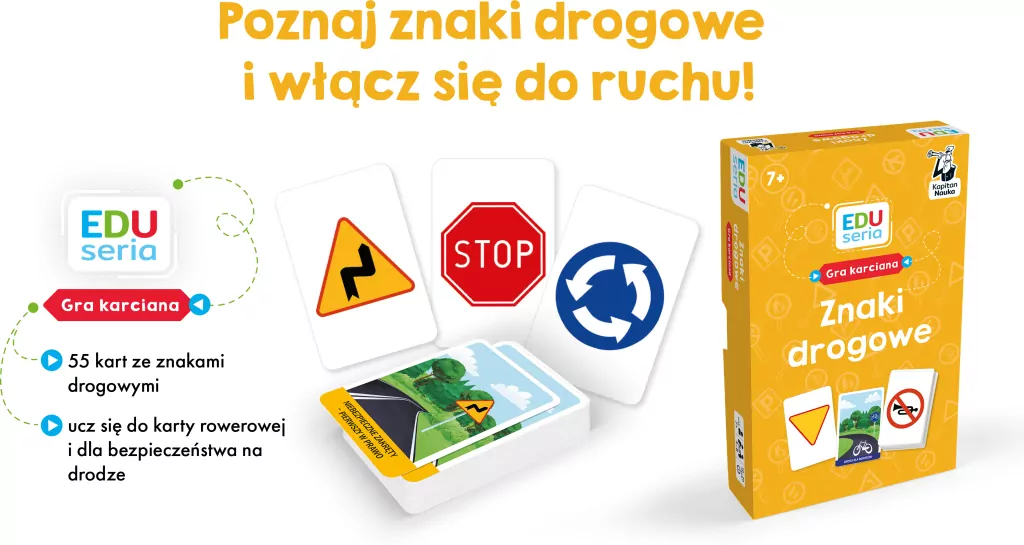 Kapitan Nauka EDUseria Znaki drogowe Gra karciana - tantis.pl