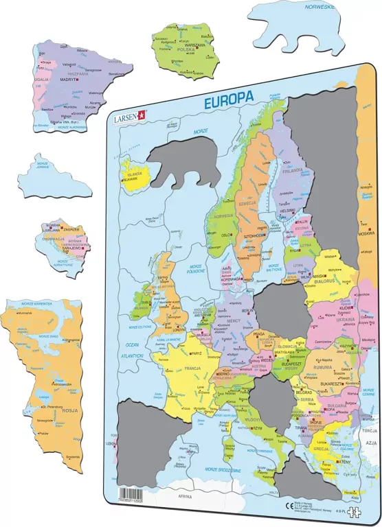 Larsen. Puzzle Maxi. Mapa polityczna Europy - tantis.pl