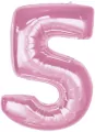 Balon foliowy cyfra 5 jasnoróżowa Smart 92cm - tantis.pl