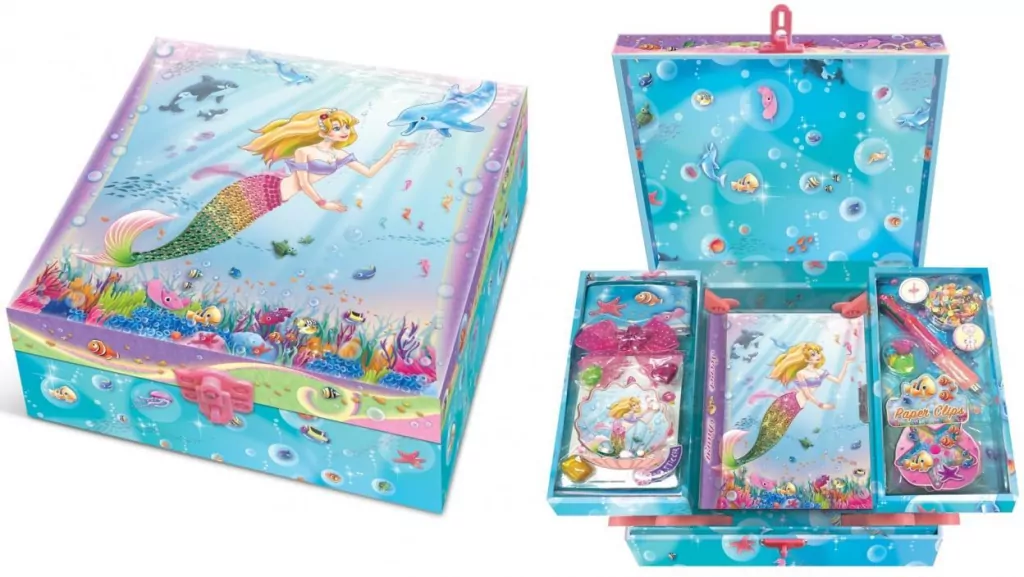 Pamiętnik z akcesoriami w ozdobnym pudełku. Syrenka - tantis.pl