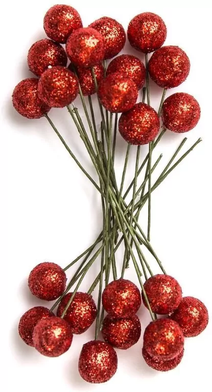 Owoce ostrokrzewu białe czerwone 1,2cm 24szt - tantis.pl
