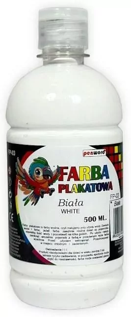 Farba plakatowa 500ml biała - tantis.pl