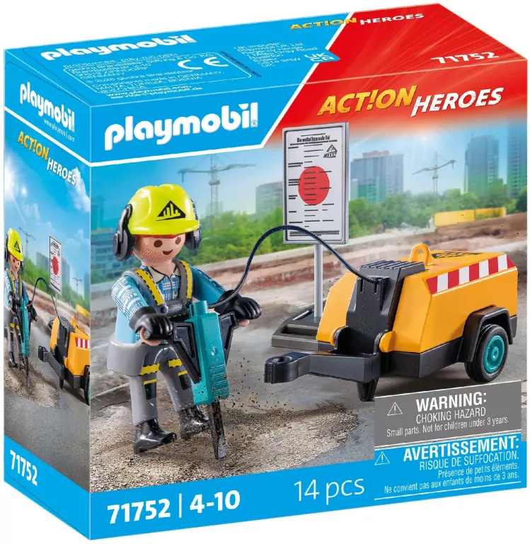 Playmobil Pracownik budowlany z młotem pneumatycznym 71752 - tantis.pl
