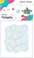 Pompony poliestrowe 18mm białe, 15 sztuk - tantis.pl