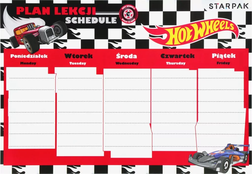 Plan lekcji z tabliczką mnożenia - tantis.pl