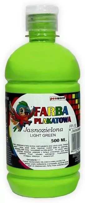 Farba plakatowa 500ml jasnozielona - tantis.pl