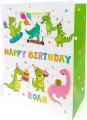 Torebka ozdobna matowa 18x23x10cm Dinozaury - tantis.pl