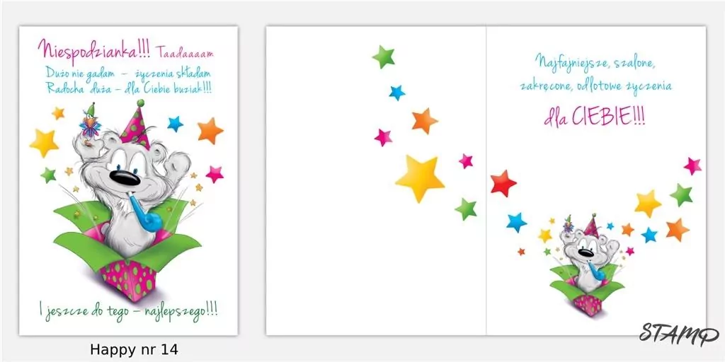 Karnet B6. Happy + koperta. Wzór nr 14 - tantis.pl