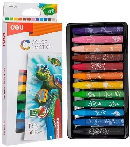 Pastele olejne Color Emotion 12 kolorów DELI - tantis.pl
