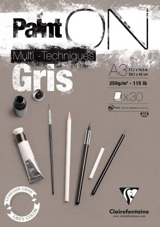Blok A3 papier szary 250g 30ark - tantis.pl