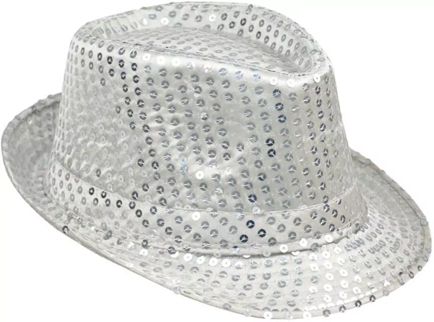 Kapelusz. Cekiny srebrny - tantis.pl