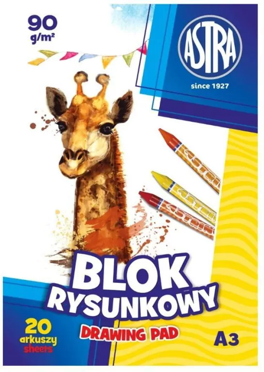 Blok rysunkowy A3/20K 90g  ASTRA - tantis.pl