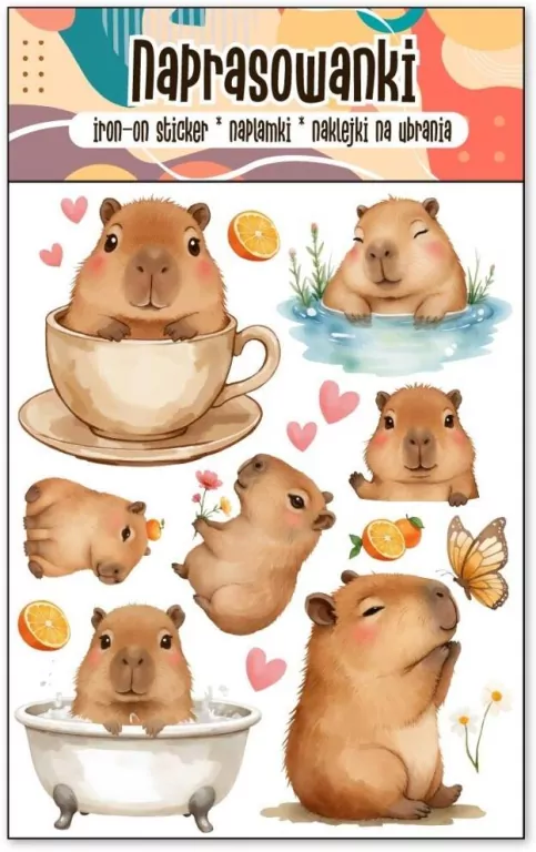 Naprasowanki Termo Naklejki na Ubrania Kapibara - tantis.pl
