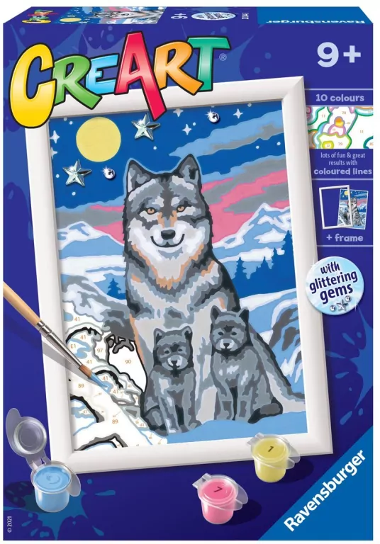 CreArt dla dzieci Malowanie po numerach Wilk - tantis.pl