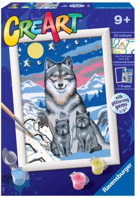 CreArt dla dzieci Malowanie po numerach Wilk