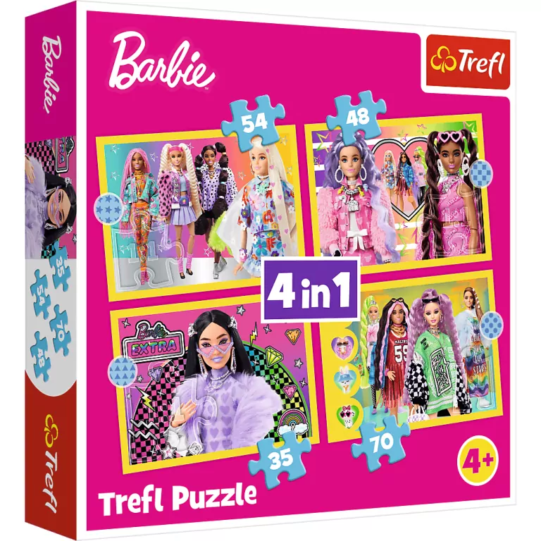 Wesoły świat Barbie . Puzzle 4w1 - tantis.pl