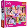 Wesoły świat Barbie . Puzzle 4w1 - tantis.pl