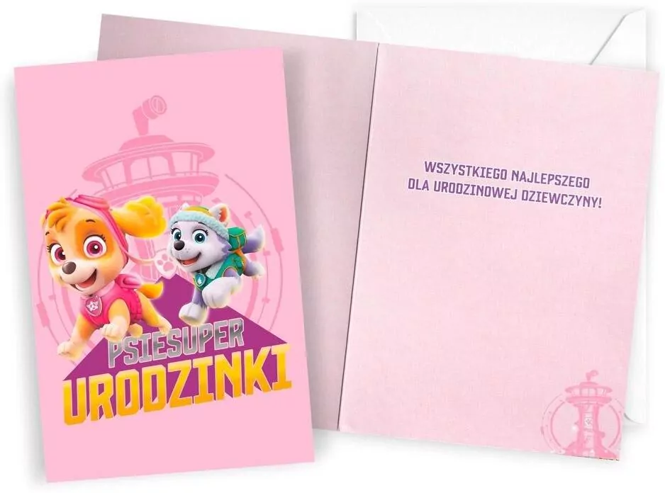 Karnet Urodziny Psi Patrol dziewczynka - tantis.pl