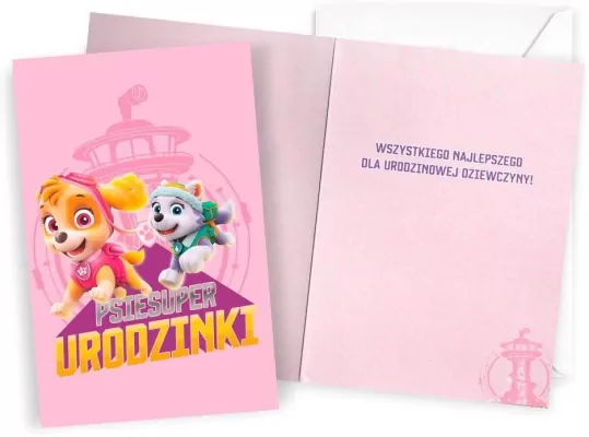 Karnet Urodziny Psi Patrol dziewczynka