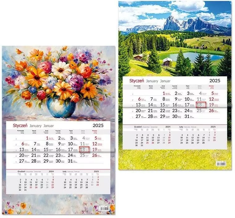 Kalendarz 2025 jednodzielny MIX - tantis.pl