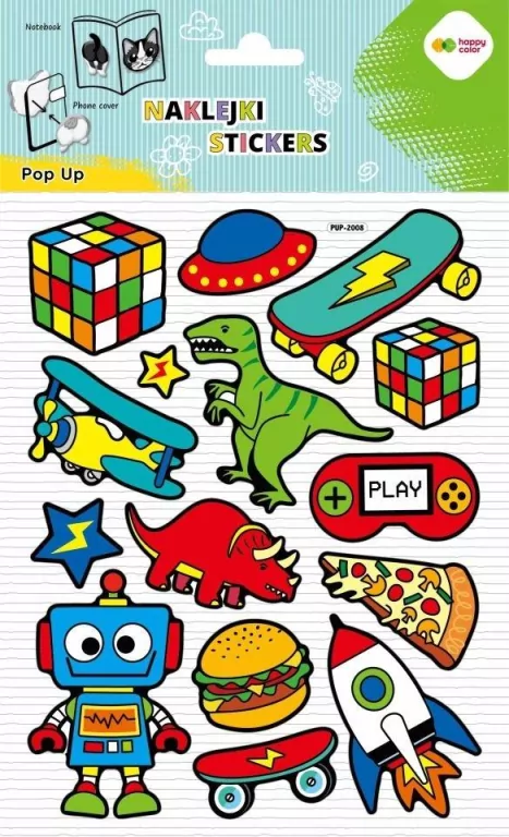 Naklejki 3D Pop Up Cool Toys 146x240 HAPPY COLOR - tantis.pl