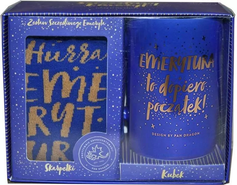 Zestaw kubek + skarpety: Emerytura - tantis.pl