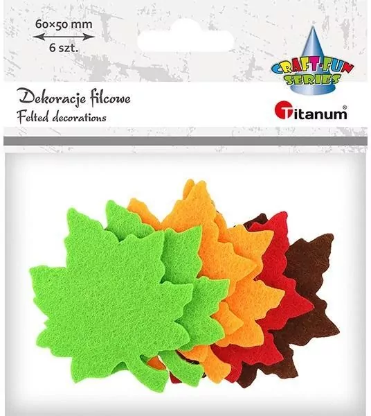 Filcowe liście klonu 50x60mm 6szt - tantis.pl