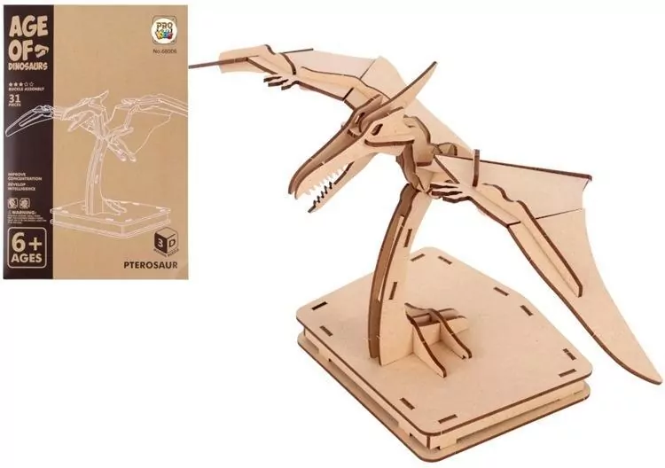 Puzzle drewniane 3D Dinozaur Pterozaur - tantis.pl