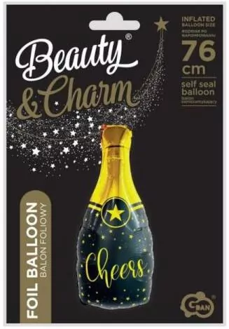Balon foliowy B&C Szampan Cheers 35x76cm - tantis.pl