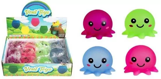 Gniotek antystresowy Ośmiornica uśmiechnięta 2000052 p12 mix cena za 1 szt - tantis.pl