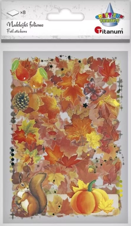 Naklejki foliowe 8 plansz dynie, liście, grzyby - tantis.pl