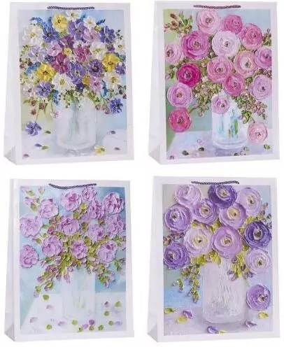 Torebka prezentowa 18x23x8cm Kwiaty MIX - tantis.pl