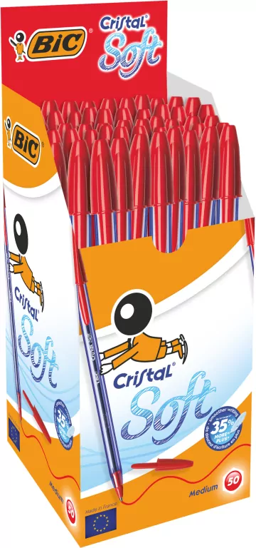 Długopis czerwony BIC Cristal Soft pudełko - tantis.pl