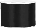 Tasiemka satynowa czarna 50mm/25m - tantis.pl