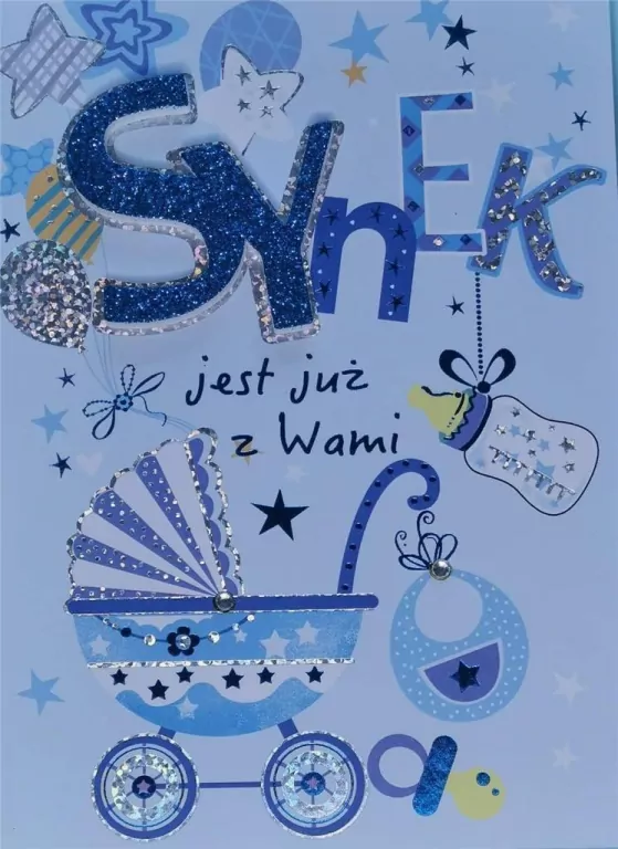 Karnet Przestrzenny B6: Narodziny chłopiec wózek - tantis.pl