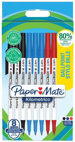 Długopis Kilometrico 1,0mm. Czarny, 8 sztuk - tantis.pl