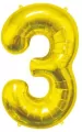 Balon foliowy 3 złoty 85cm - tantis.pl
