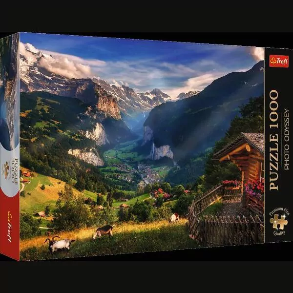 Trefl. Puzzle 1000. Dolina Lauterbrunnen - tantis.pl