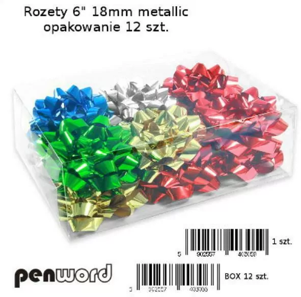 Rozety Metallic 15cm, 12 sztuk - tantis.pl